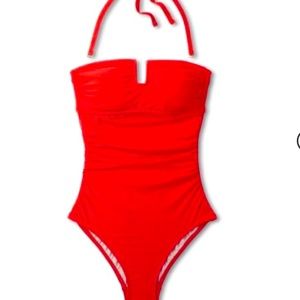 One piece Kona sol bathing suit swimming swimsuit swimwear size S color red